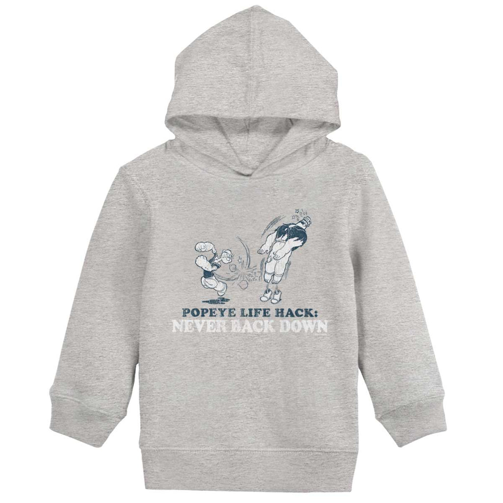 Never Back Down Toddler Pullover Hoodie-Direct To Garment Print-Brisco Baby