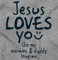 Jesus Loves You Toddler Football Jersey Tee-Direct To Garment Print-Brisco Baby