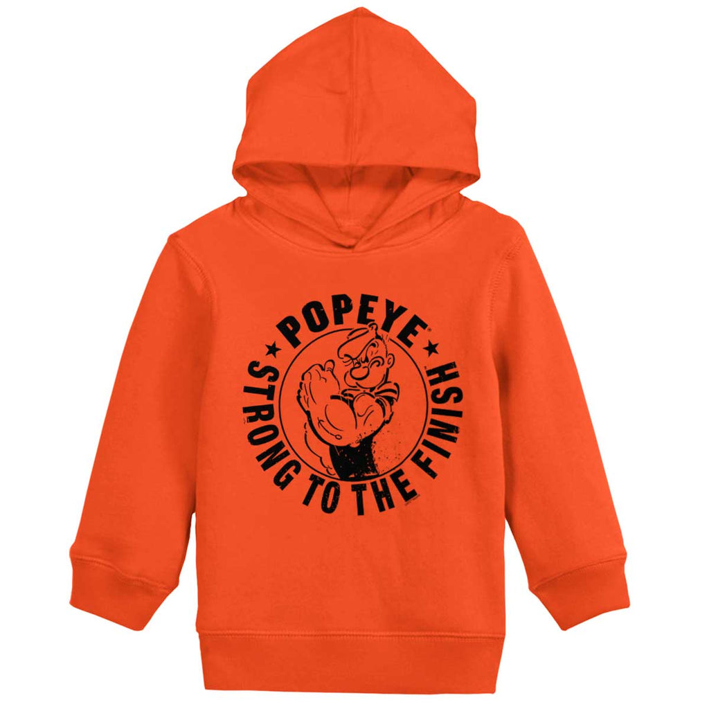 Popeye To The Finish Toddler Pullover Hoodie-Direct To Garment Print-Brisco Baby