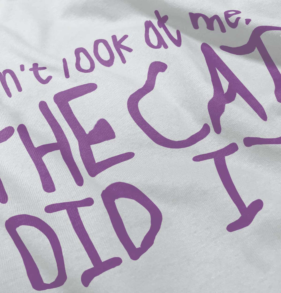 Cat Did It Toddler Ruffled Trim T-Shirt-Direct To Garment Print-Brisco Baby