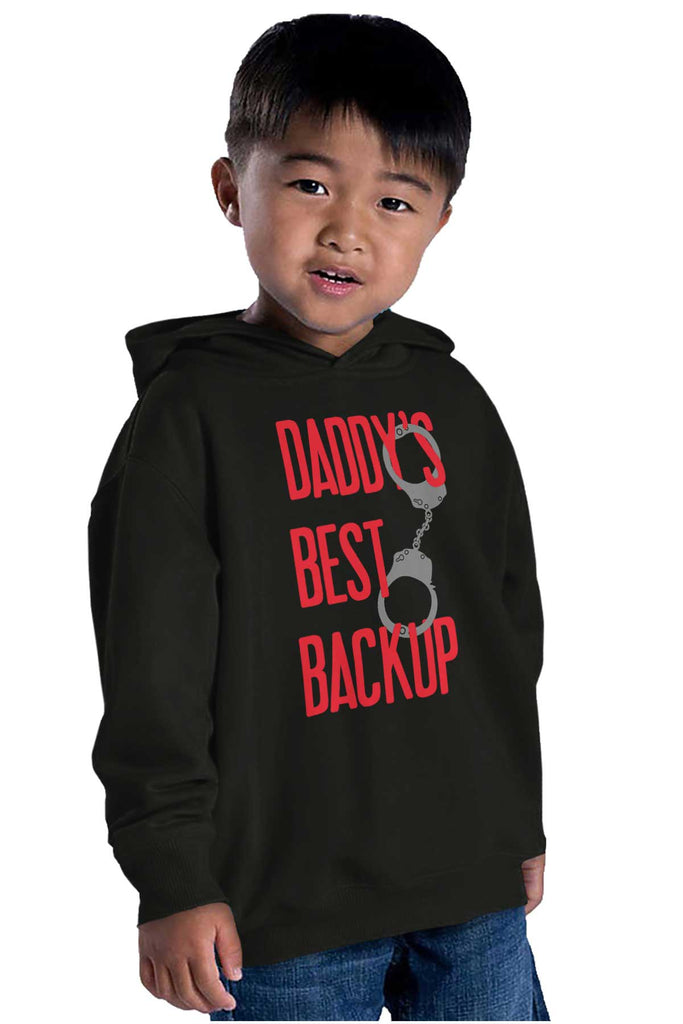 Daddy's Best Backup Toddler Pullover Hoodie-Direct To Garment Print-Brisco Baby