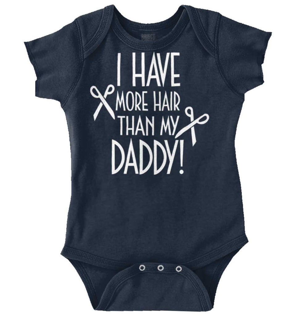 More Hair Than Daddy Romper Bodysuit-Direct To Garment Print-Brisco Baby