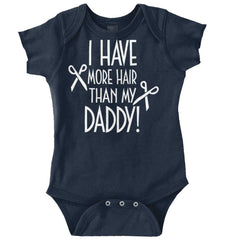More Hair Than Daddy Romper Bodysuit-Direct To Garment Print-Brisco Baby