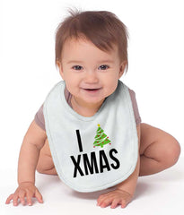 I Love Xmas Infant Baby Bib-Direct To Garment Print-Brisco Baby