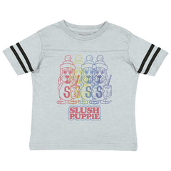 Rainbow Puppie Toddler Football Jersey Tee-Direct To Garment Print-Brisco Baby