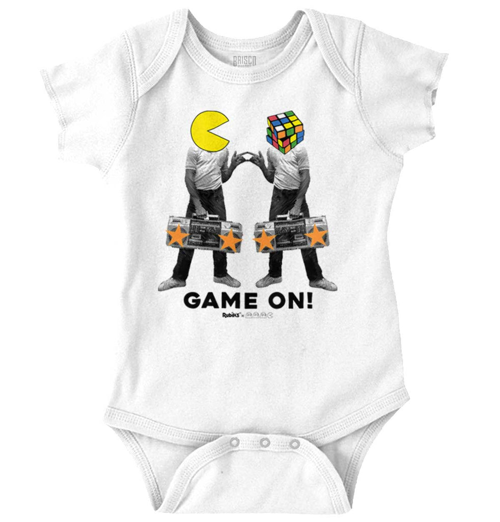 Pac-Man Rubiks Game On Romper Bodysuit-Direct To Garment Print-Brisco Baby