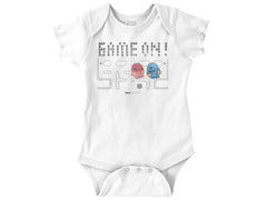 Pac-Man Ghosts Romper Bodysuit-Direct To Garment Print-Brisco Baby