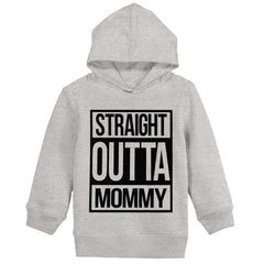 Straight Outta Mommy Toddler Pullover Hoodie-Direct To Garment Print-Brisco Baby