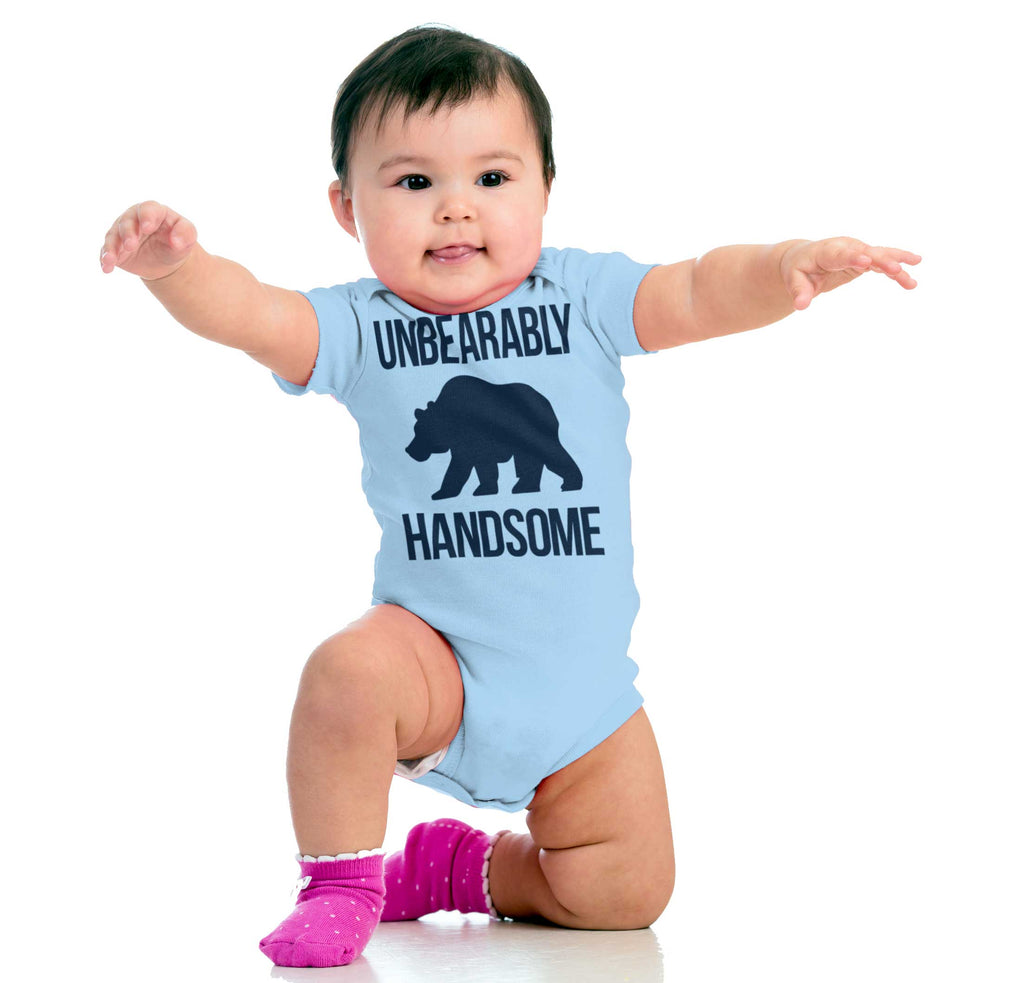 Unbearably Handsome Romper Bodysuit-Direct To Garment Print-Brisco Baby