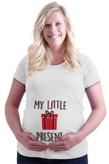 My Little Present Maternity T-Shirt-Direct To Garment Print-Brisco Baby