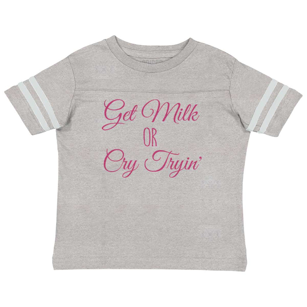Get Milk Toddler Football Jersey Tee-Direct To Garment Print-Brisco Baby