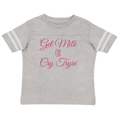 Get Milk Toddler Football Jersey Tee-Direct To Garment Print-Brisco Baby