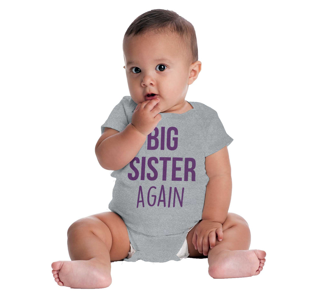 Big Sister Again Romper Bodysuit-Direct To Garment Print-Brisco Baby