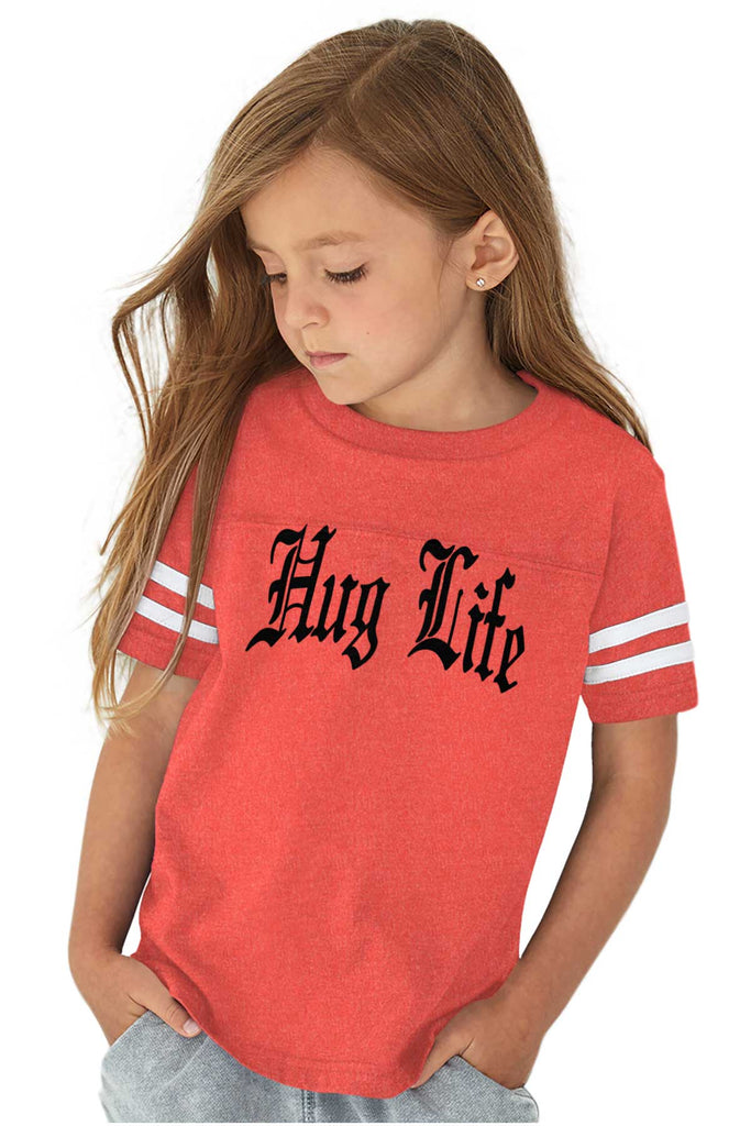 Hug Life Toddler Football Jersey Tee-Direct To Garment Print-Brisco Baby