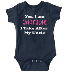 Adorable After Uncle Romper Bodysuit-Direct To Garment Print-Brisco Baby