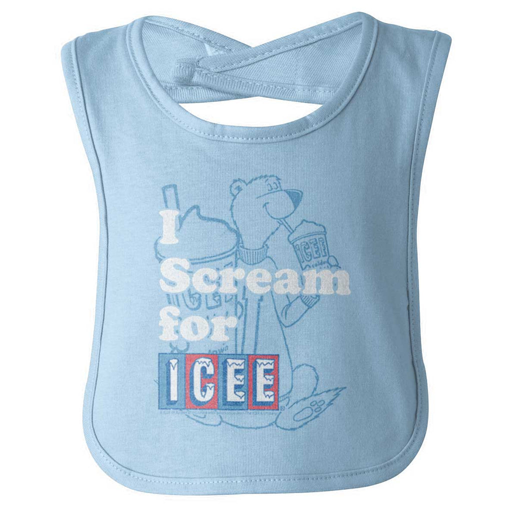 I Scream For Icee Infant Baby Bib-Direct To Garment Print-Brisco Baby