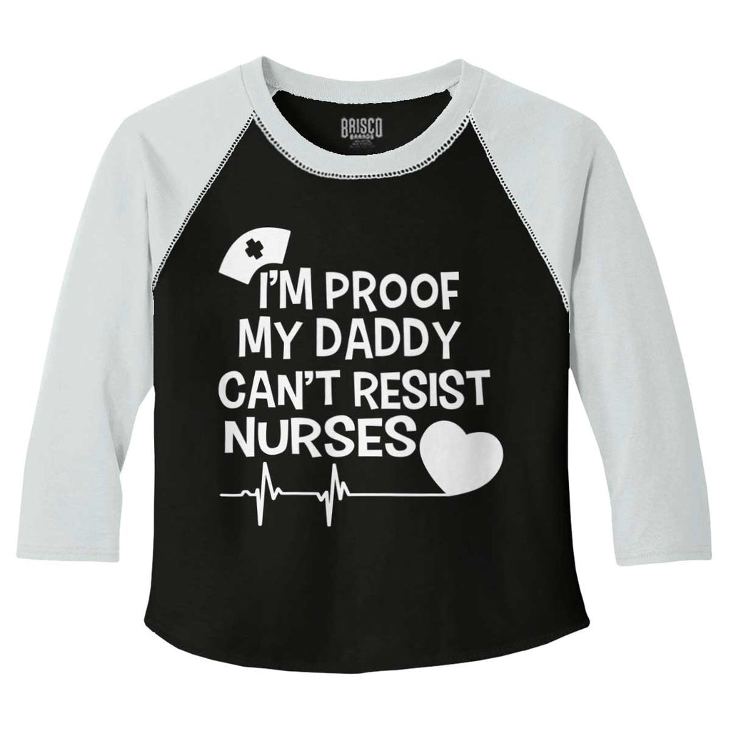 Can't Resist Nurses Toddler Baseball-Direct To Garment Print-Brisco Baby