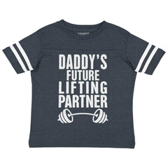 Lifting Partner Toddler Football Jersey Tee-Direct To Garment Print-Brisco Baby