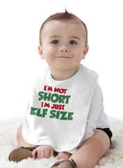 Not Short Elf Size Infant Baby Bib-Direct To Garment Print-Brisco Baby
