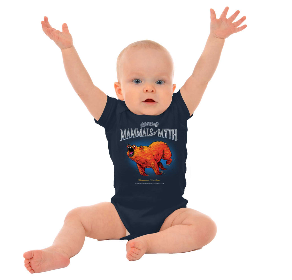 Tasmanian Fire Bear Romper Bodysuit-Direct To Garment Print-Brisco Baby