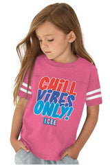 Chill Vibes Only Toddler Football Jersey Tee-Direct To Garment Print-Brisco Baby