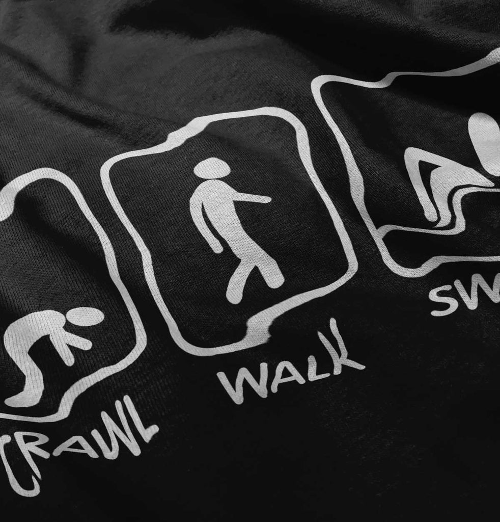 Crawl Walk Swim Infant Toddler T Shirt-Direct To Garment Print-Brisco Baby