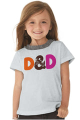 Dungeons Fantasy Tabletop Gamer Toddler Ruffled Trim T-Shirt-Direct To Garment Print-Brisco Baby