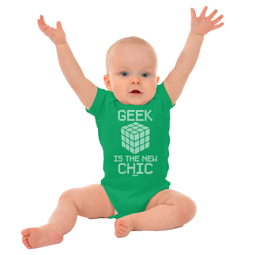 Geek Chic Cube Romper Bodysuit-Direct To Garment Print-Brisco Baby