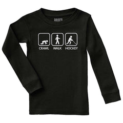 Crawl Walk Hockey Solid Baby Pajama Top-Direct To Garment Print-Brisco Baby