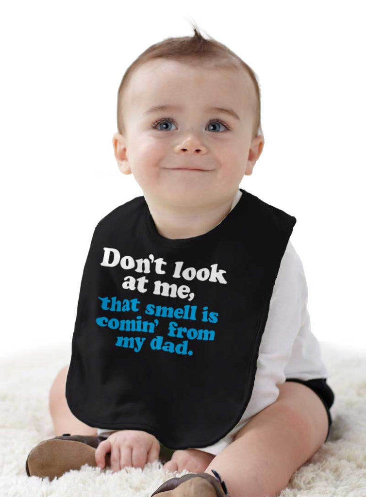 Smell From Dad Infant Baby Bib-Direct To Garment Print-Brisco Baby