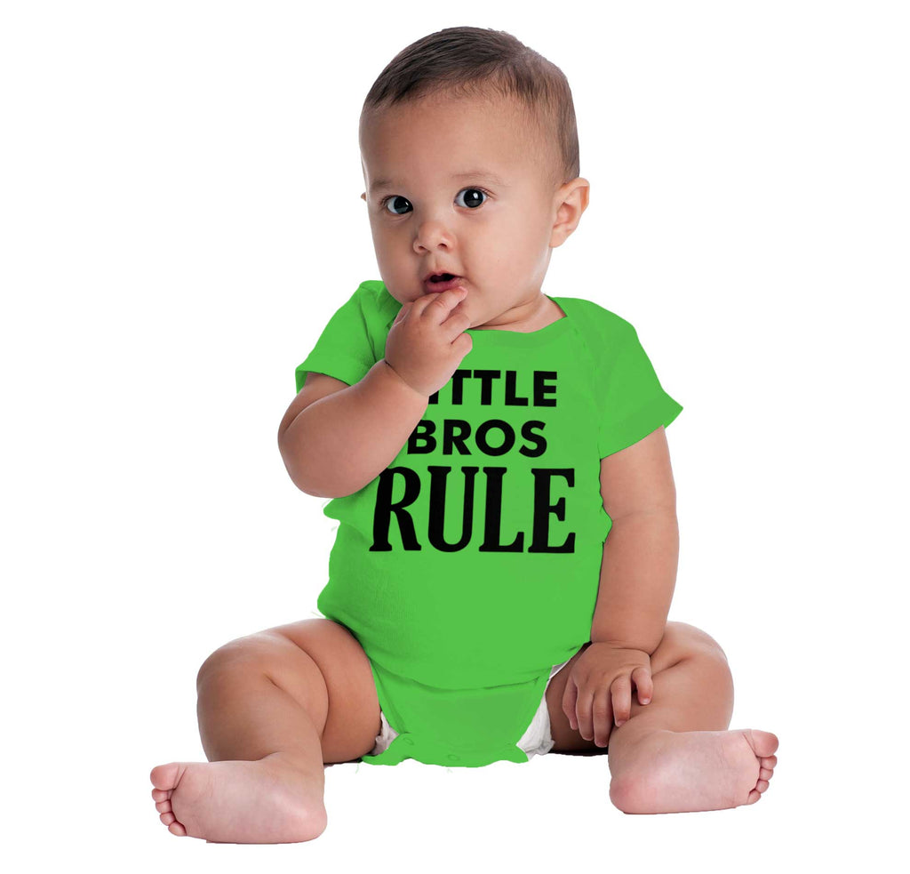 Little Bros Rule Romper Bodysuit-Direct To Garment Print-Brisco Baby