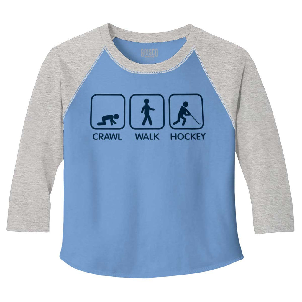 Crawl Walk Hockey Toddler Baseball-Direct To Garment Print-Brisco Baby