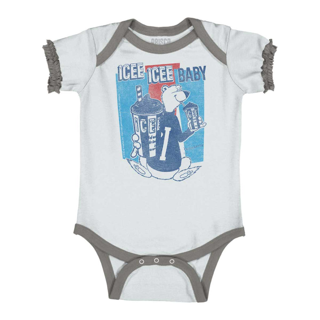 Polar Icee Baby Baby Ruffled Trim Romper-Direct To Garment Print-Brisco Baby