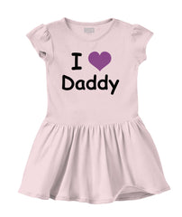 I Heart Daddy Solid Baby Infant Dress-Direct To Garment Print-Brisco Baby