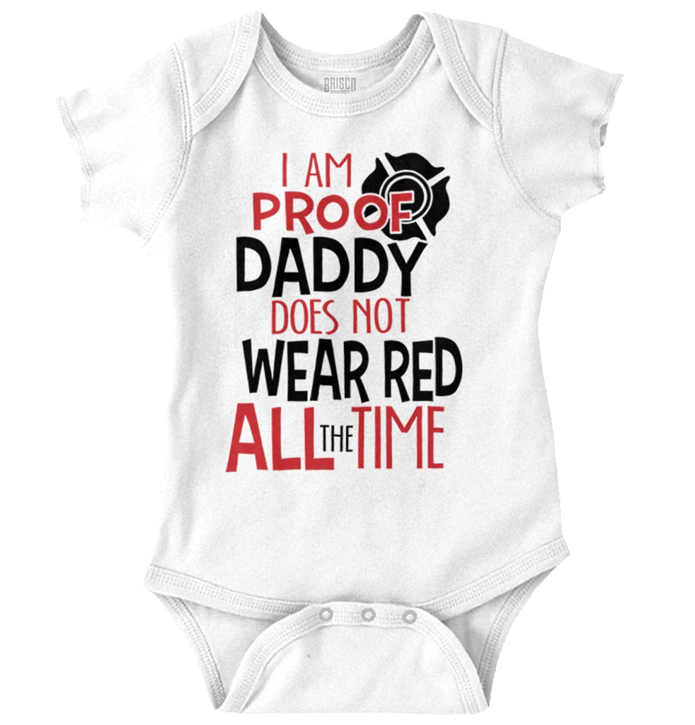 Father Firefighter Romper Bodysuit-Direct To Garment Print-Brisco Baby