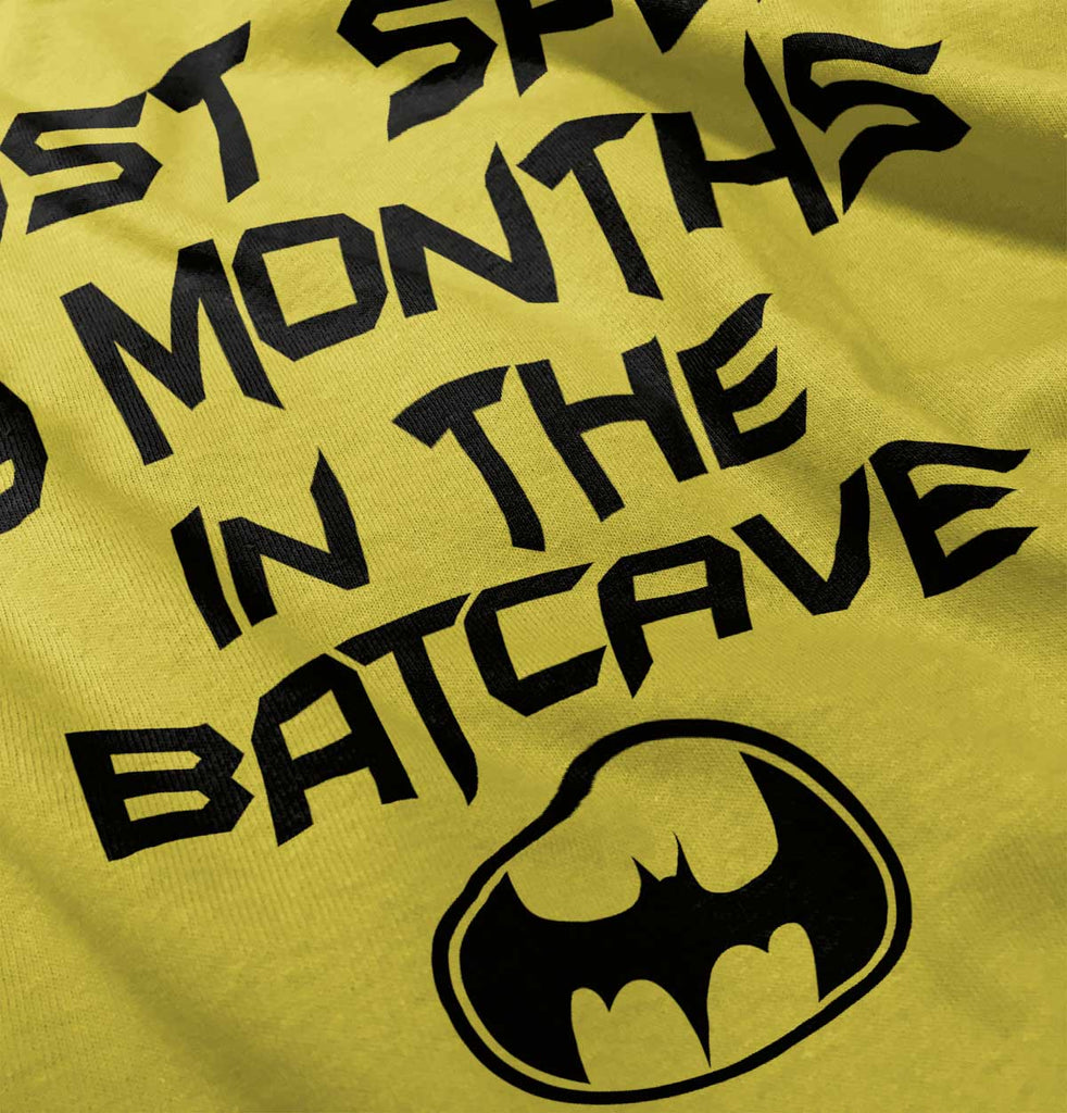 9 Months in Batcave Romper Bodysuit-Direct To Garment Print-Brisco Baby