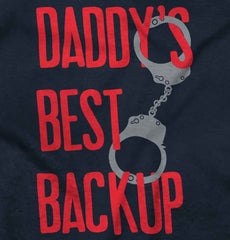 Daddy's Best Backup Toddler Ruffled Trim T-Shirt-Direct To Garment Print-Brisco Baby
