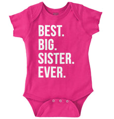 Best Big Sister Ever Romper Bodysuit-Direct To Garment Print-Brisco Baby