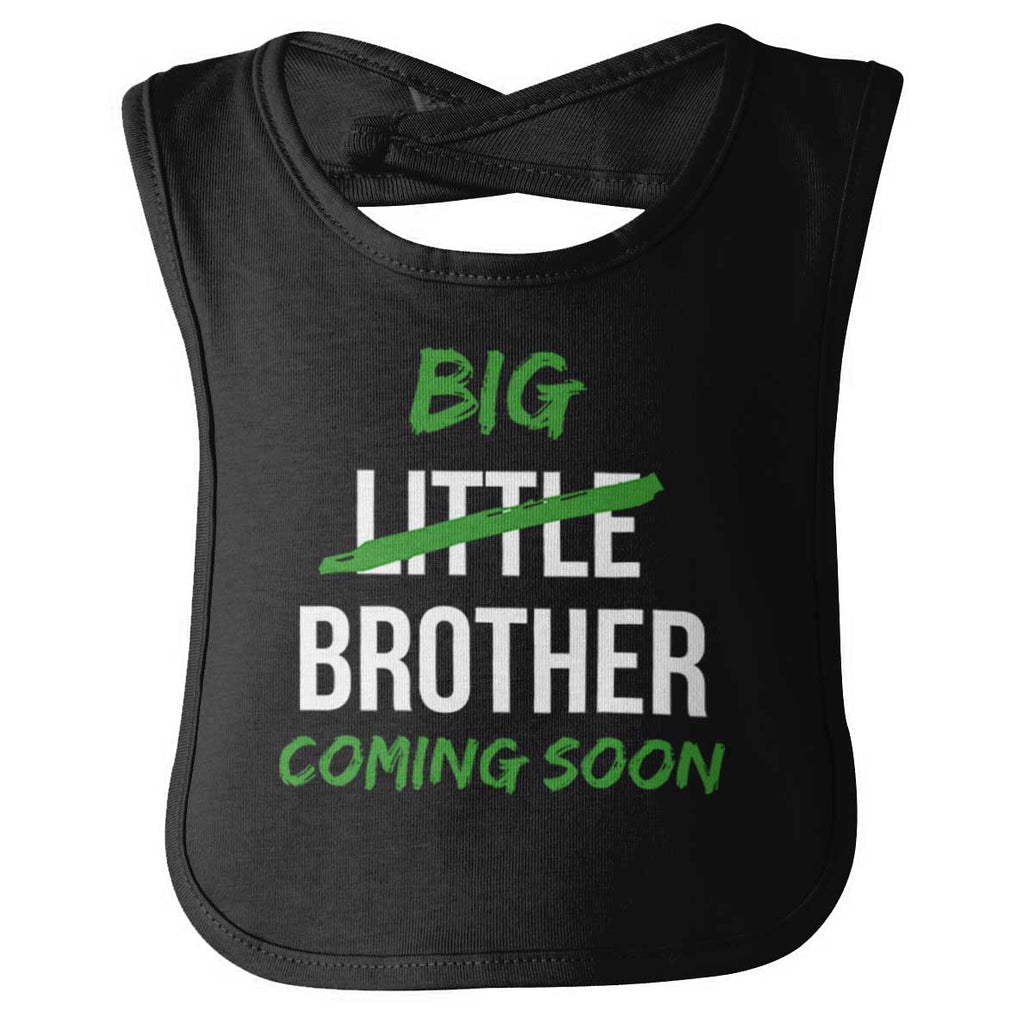 Big Brother Coming Soon Infant Baby Bib-Direct To Garment Print-Brisco Baby