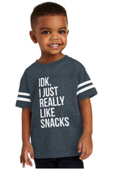 Really Like Snacks Toddler Football Jersey Tee-Direct To Garment Print-Brisco Baby