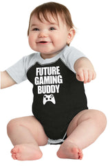 Future Gaming Buddy Raglan Romper Bodysuit-Direct To Garment Print-Brisco Baby