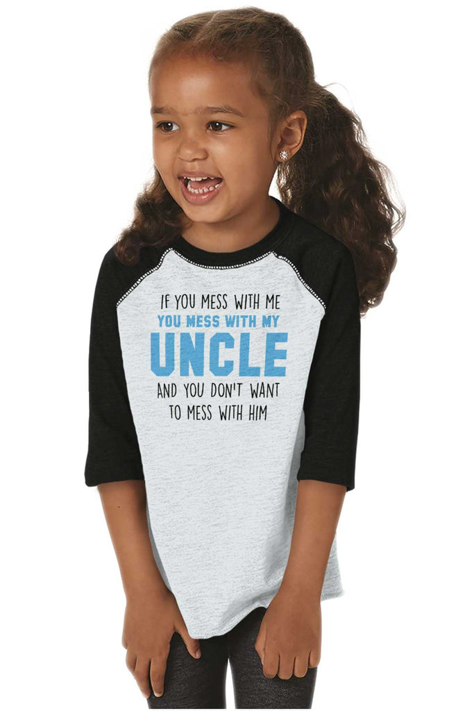 Mess With My Uncle Toddler Baseball-Direct To Garment Print-Brisco Baby