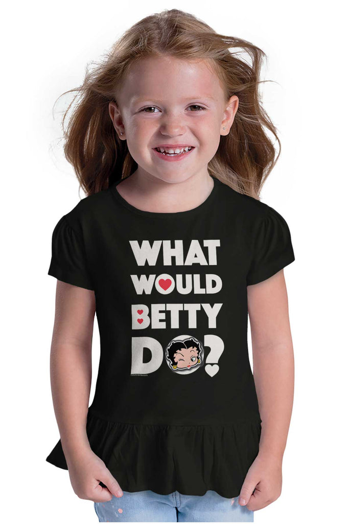 What Would Betty Do Toddler Ruffle Bottom Tee-Direct To Garment Print-Brisco Baby