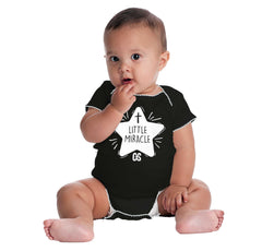 Little Miracle Trimmed Baby Bodysuit-Direct To Garment Print-Brisco Baby