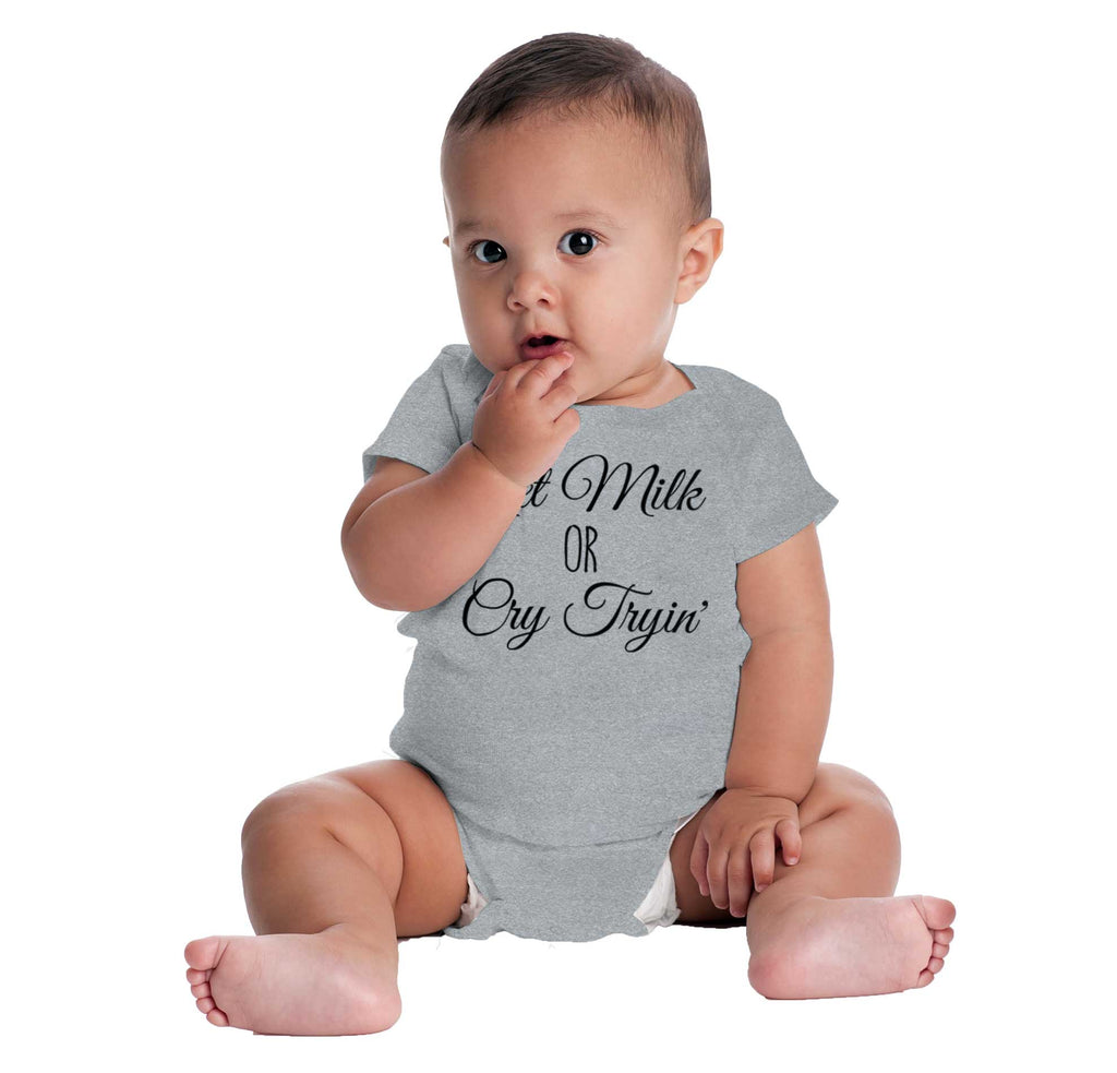 Get Milk Romper Bodysuit-Direct To Garment Print-Brisco Baby