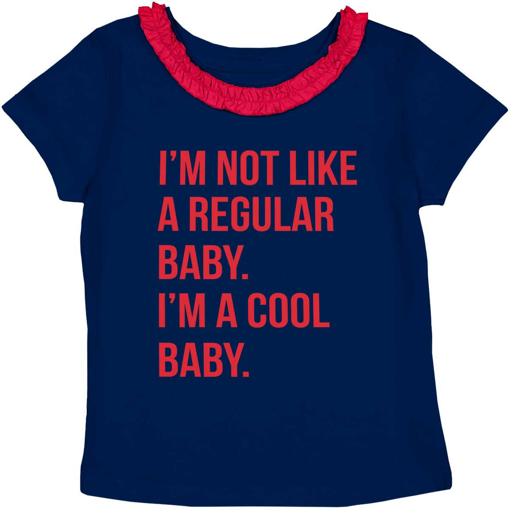 Cool Baby Toddler Ruffled Trim T-Shirt-Direct To Garment Print-Brisco Baby