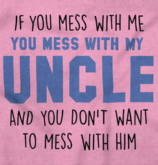 Mess With My Uncle Toddler Baseball-Direct To Garment Print-Brisco Baby