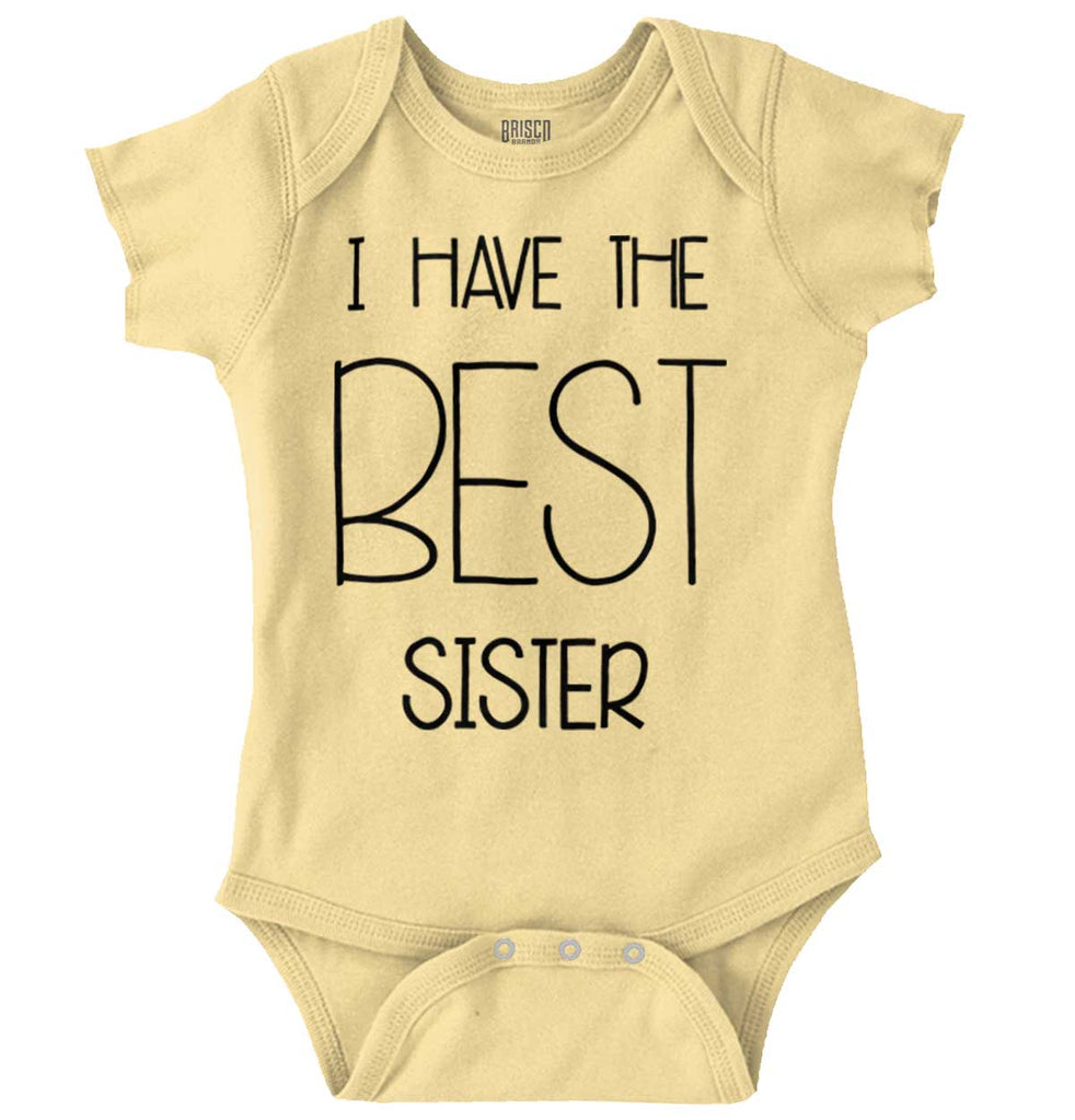 Have The Best Sister Romper Bodysuit-Direct To Garment Print-Brisco Baby