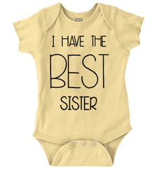 Have The Best Sister Romper Bodysuit-Direct To Garment Print-Brisco Baby