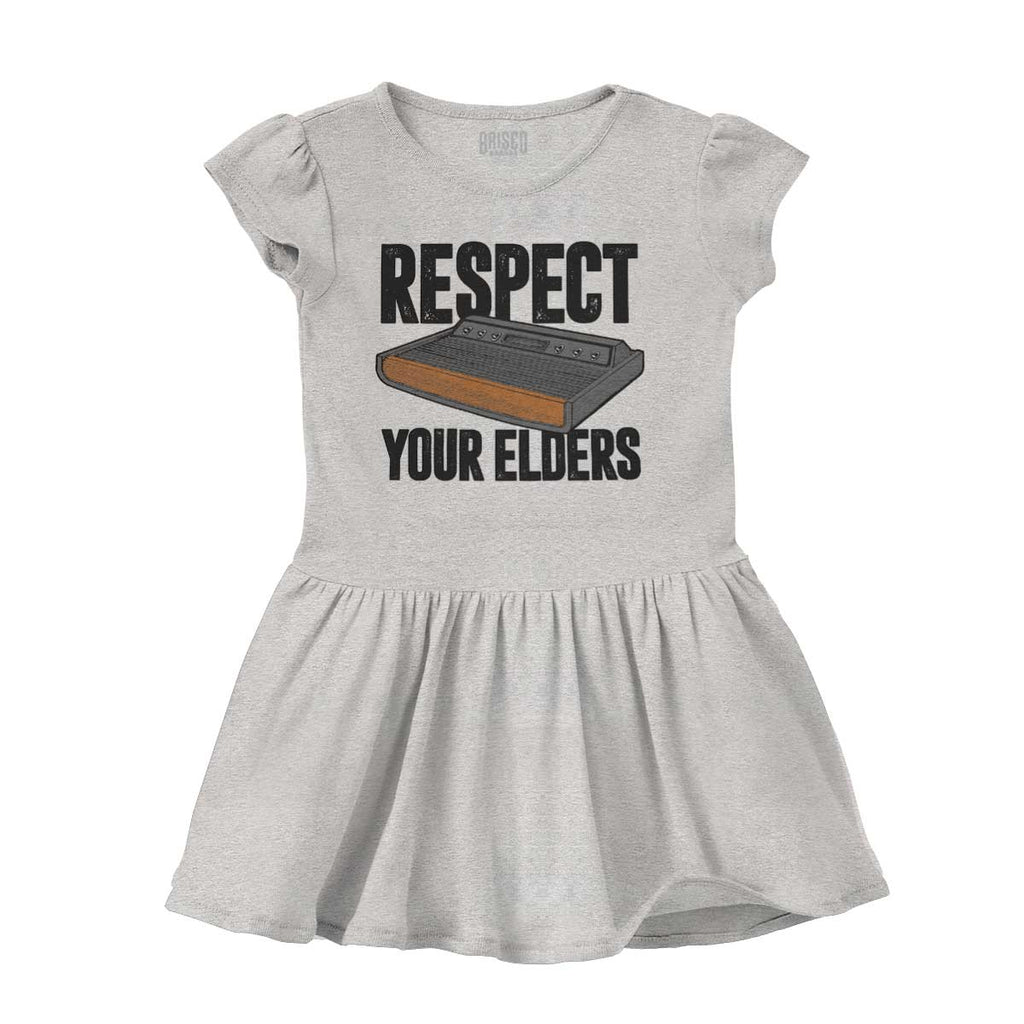 Respect Your Elders Dungeons Solid Baby Infant Dress-Direct To Garment Print-Brisco Baby